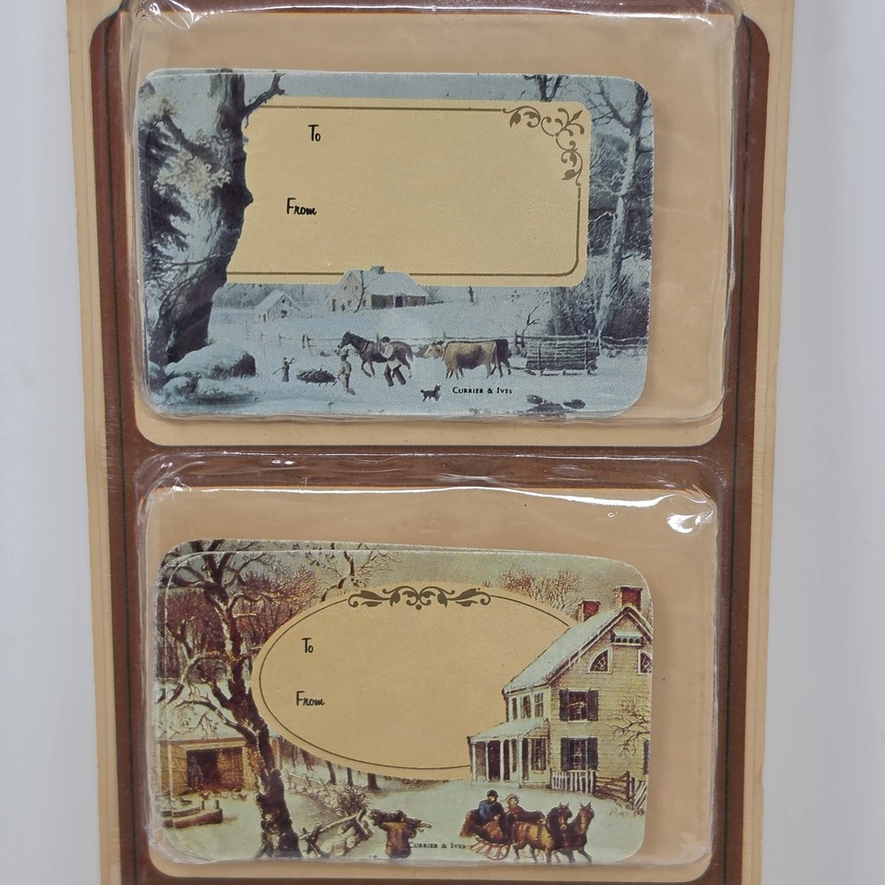 NOS 3 Packs Sealed Vintage Christmas Gift Tags Courier & Ives Cleo Papercraft - Picture 3 of 16